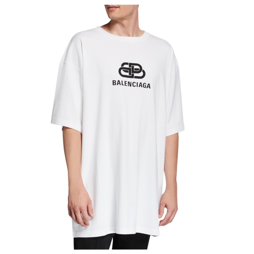 Balenciaga white oversized BB logo T-shirt sz M